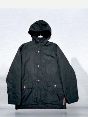 PRADA Italian Made Vintage Fleece Black Hoodie Jacket Size L